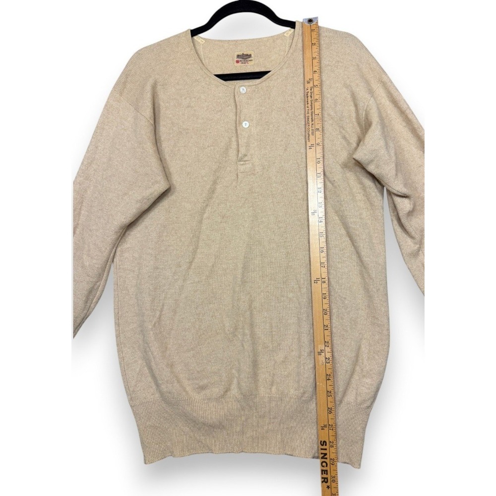 Mitsukoshi Thermal Set Mens‎ L Beige Wool Henley Top Leggings Long Johns Japan - Picture 7 of 16